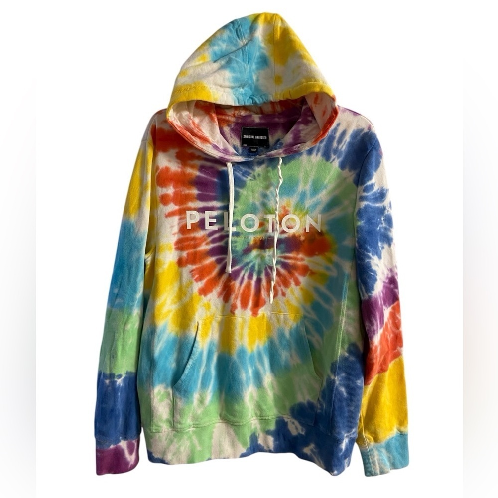 Spiritual Gangster &Peloton tie dye hoodie pullover cotton women Medium